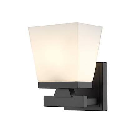 Z-Lite Astor 1 Light Wall Sconce, Matte Black & Etched Opal 1937-1S-MB